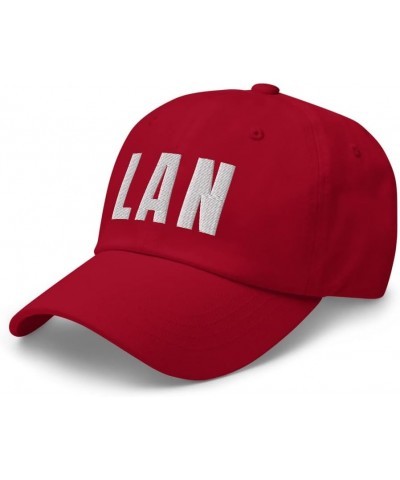 Airport Code LAN Hat Lansing Michigan MI Dad Cap Embroidered Dad Hat Baseball Cap Cranberry $21.79 Baseball Caps