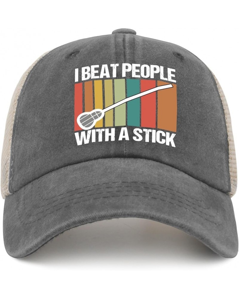 I Beat People with A Stick Hat Women Cap AllBlack Womens Beach Hat Gifts for Men Beach Hats Gray02 $12.16 Sun Hats