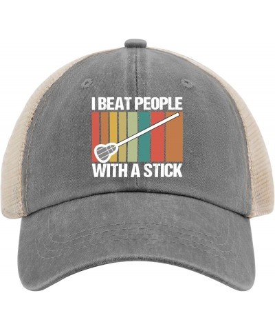 I Beat People with A Stick Hat Women Cap AllBlack Womens Beach Hat Gifts for Men Beach Hats Gray02 $12.16 Sun Hats