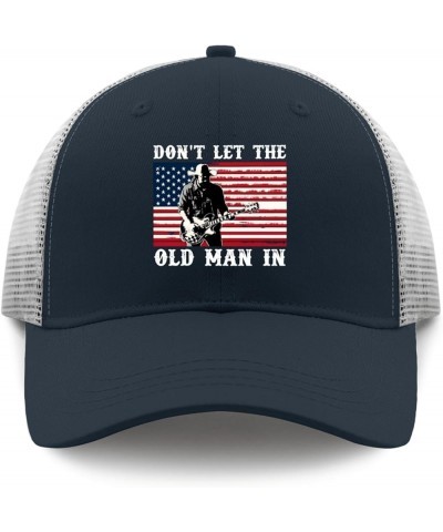 Dont let Old Man in Trucker Hat Men Trendy Mesh Hat for Summer Marine Blue $11.70 Baseball Caps