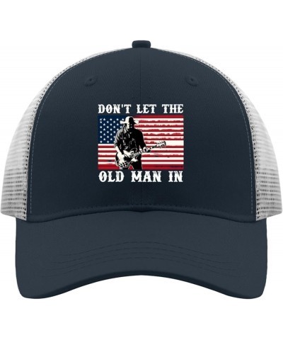 Dont let Old Man in Trucker Hat Men Trendy Mesh Hat for Summer Marine Blue $11.70 Baseball Caps