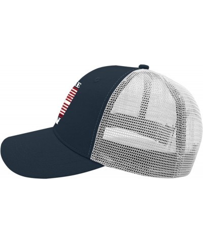 Dont let Old Man in Trucker Hat Men Trendy Mesh Hat for Summer Marine Blue $11.70 Baseball Caps