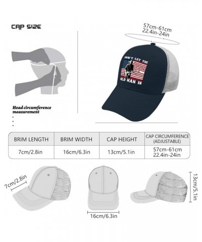 Dont let Old Man in Trucker Hat Men Trendy Mesh Hat for Summer Marine Blue $11.70 Baseball Caps