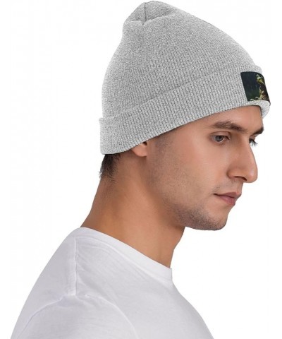 Beanie for Women Men Warm Frog on a Rainy Day Winter Hats for Women Thick Knit Beanies for Winter Cuffed Cap Gray $11.05 Skul...