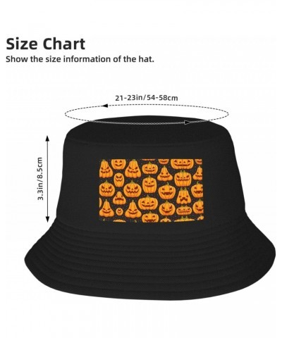 Halloween Pumpkin Patterns Men's Fisherman Beanies & Bucket Hats, Sun Hats and Fishing Hats Lightweight, Breathable,Fishing, ...