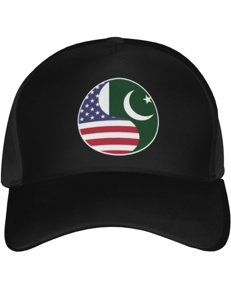 Yin Yang Flag Combination of America and Pakistan Baseball Cap Men's and Women's Baseball Hat Adjustable Casual Outdoor Breat...