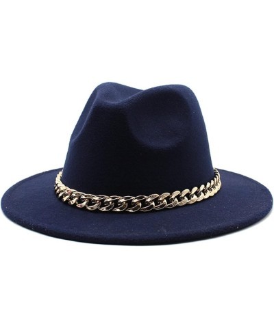 Faux Wool Brim Fedoras Felt Hat with Large Chain Jazz Men Ladies Prom Classic Banquet Fashion Hats Grass Green 1 $14.88 Fedoras