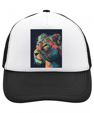 Awesome Colorful Polygonal Portrait of A Tiger Mesh Back Trucker Cap Adjustable Snapback Hat Casu White, Black, osz $25.31 Ba...