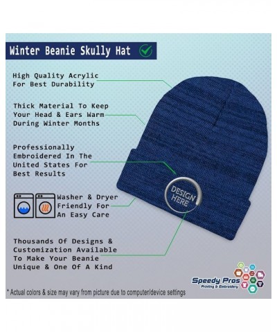 Beanies for Men Swimming Sea Turtle Embroidery Animal Winter Hats for Women Acrylic Skull Cap 1 Size Heather Royal Blue Desig...