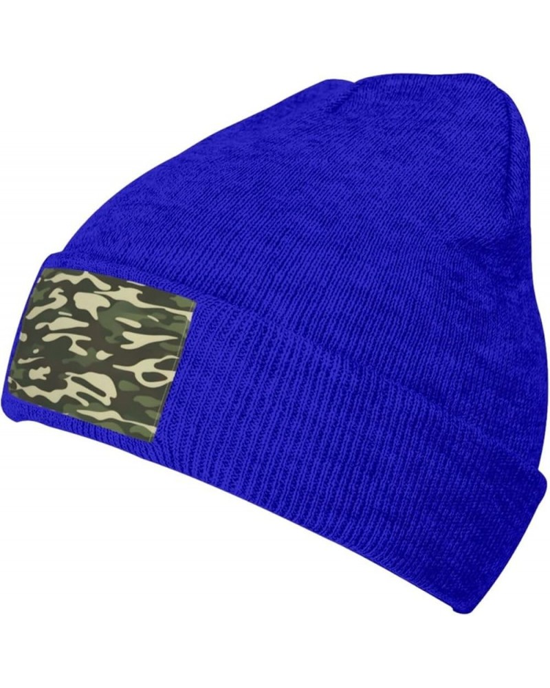 Black Warm Knit Hat Hardwoods Green Camo Pattern Soft Good Elasticity Suitable for Daily and Outdoor Sports Blue $11.40 Skull...