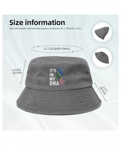 Solomon Islands It's in My DNA Bucket Hat for Men Women Outdoor Washed Cotton Sun Hats Travel Beach Hat Gray $11.00 Bucket Hats