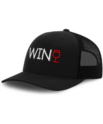 Trucker Baseball Cap Wine Glass Cotton Dad Hats for Men & Women Black $14.78 Baseball Caps