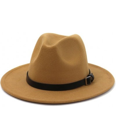 Vintage Wide Brim Jazz Cap Wool Felt Fedora Party Wedding Panama Hats for Women Men Army Gn $16.20 Fedoras