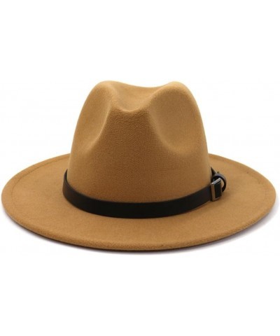 Vintage Wide Brim Jazz Cap Wool Felt Fedora Party Wedding Panama Hats for Women Men Army Gn $16.20 Fedoras