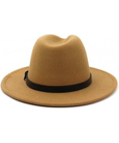 Vintage Wide Brim Jazz Cap Wool Felt Fedora Party Wedding Panama Hats for Women Men Army Gn $16.20 Fedoras