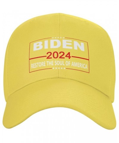 Biden 2024 Hat Restore The Soul of America Hat Joe Biden Kamala Harris Hat Pro Biden Hat Baseball Cap Dad Trucker Yellow $10....