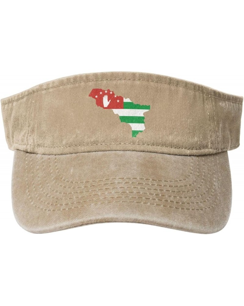 Abkhazia Terrain Map Sun Visor Hats for Women Men Sun Hat Cotton Golf Hat Vintage Baseball Cap Natural $14.04 Sun Hats