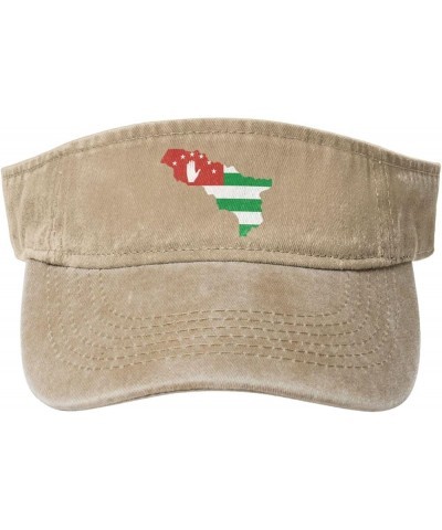 Abkhazia Terrain Map Sun Visor Hats for Women Men Sun Hat Cotton Golf Hat Vintage Baseball Cap Natural $14.04 Sun Hats