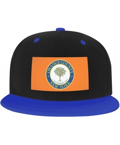 Flag of Orange County, Ny Baseball Cap for Men Women Snapback Hat Adjustable Flat Bill Hats Blue $9.89 Baseball Caps