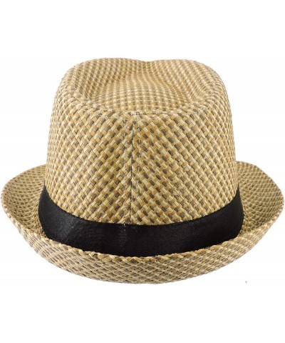 Fedora Hats Mens Women Sun Beach Derby Panama Summer Hats Gangster Cuban Jazz Beige Yellow $10.12 Fedoras