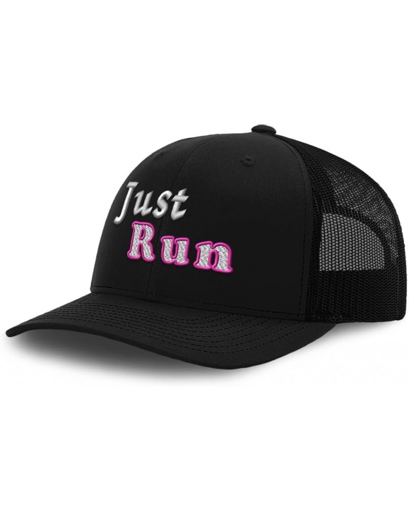 Trucker Hat Baseball Cap Just Run Cotton Dad Hats for Men & Women Black $11.60 Baseball Caps