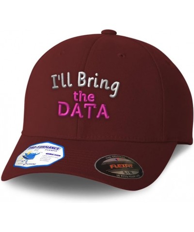 Flexfit Hats for Men & Women I'll Bring The Data Polyester Dad Hat Baseball Cap Burgundy $19.94 Baseball Caps