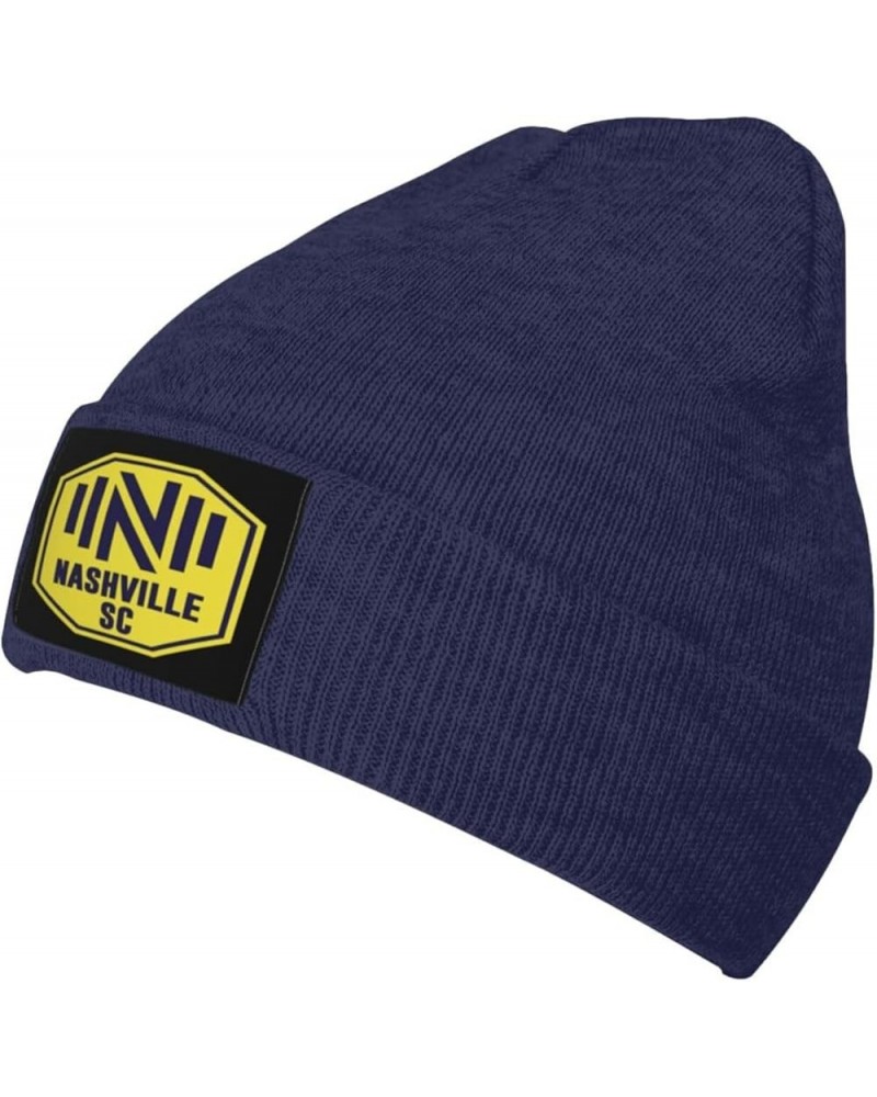 Nashville Sc Grommet Banner Stretch Beanie Knit Hat for Men Women Winter Fall Spring Warm Cap Navy Blue $11.99 Skullies & Bea...