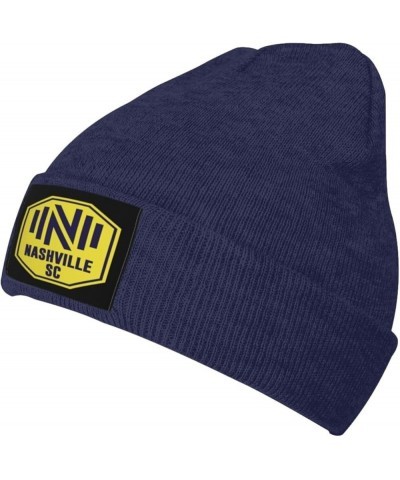 Nashville Sc Grommet Banner Stretch Beanie Knit Hat for Men Women Winter Fall Spring Warm Cap Navy Blue $11.99 Skullies & Bea...