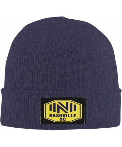 Nashville Sc Grommet Banner Stretch Beanie Knit Hat for Men Women Winter Fall Spring Warm Cap Navy Blue $11.99 Skullies & Bea...