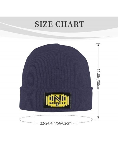 Nashville Sc Grommet Banner Stretch Beanie Knit Hat for Men Women Winter Fall Spring Warm Cap Navy Blue $11.99 Skullies & Bea...