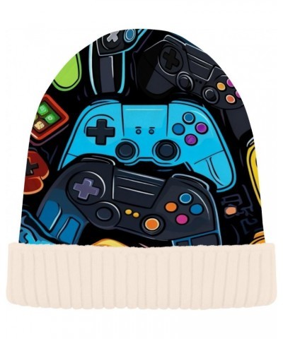 Colorful Game Console Men/Women Winter Beanie Hat Warm and Cozy Beanie Cap Skull Hat Cuffed Beanies Knit Reversible Beanie Ca...