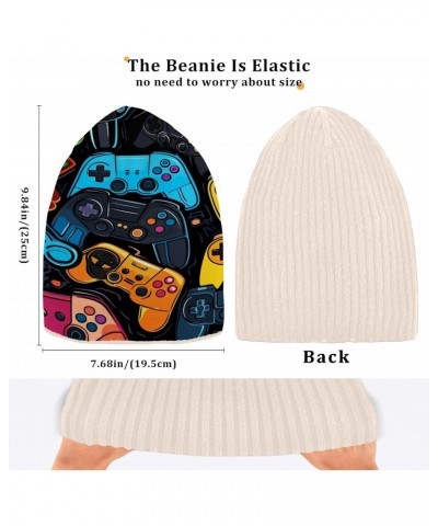 Colorful Game Console Men/Women Winter Beanie Hat Warm and Cozy Beanie Cap Skull Hat Cuffed Beanies Knit Reversible Beanie Ca...