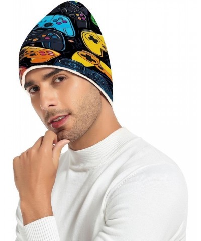 Colorful Game Console Men/Women Winter Beanie Hat Warm and Cozy Beanie Cap Skull Hat Cuffed Beanies Knit Reversible Beanie Ca...