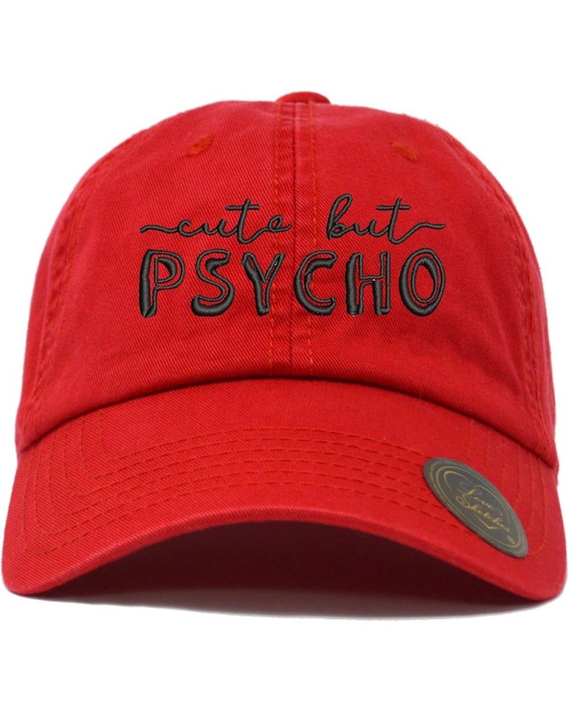 Cute But Psycho Classic Polo Baseball Cap Low Profile Dad Cap Hat Red-bk $9.22 Baseball Caps