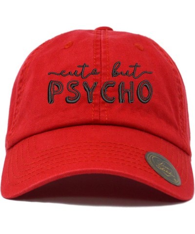 Cute But Psycho Classic Polo Baseball Cap Low Profile Dad Cap Hat Red-bk $9.22 Baseball Caps