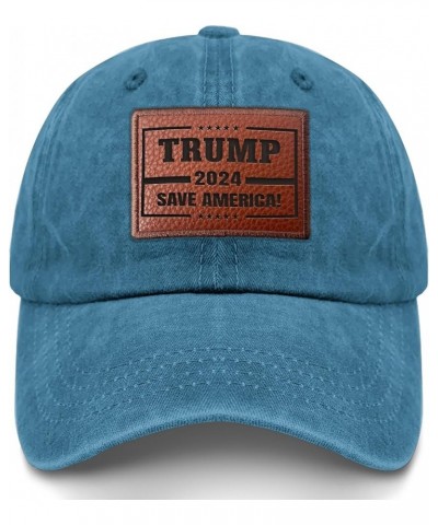 Trump 2024 Save America Baseball Hat Vintage Hiking Cap Gifts for Her Who Like Engraved,Golf Hats Suitable Cyan Blue $10.10 B...