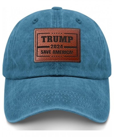 Trump 2024 Save America Baseball Hat Vintage Hiking Cap Gifts for Her Who Like Engraved,Golf Hats Suitable Cyan Blue $10.10 B...