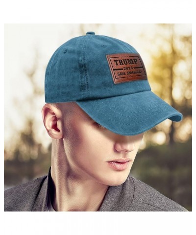 Trump 2024 Save America Baseball Hat Vintage Hiking Cap Gifts for Her Who Like Engraved,Golf Hats Suitable Cyan Blue $10.10 B...