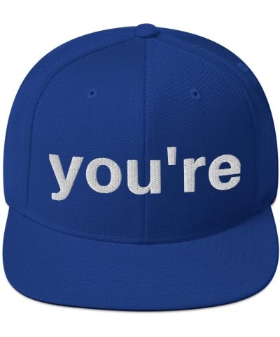 You're, not Your. Grammar Nazi Funny Cap (Embroidered Snapback Hat) Royal Blue $17.32 Baseball Caps