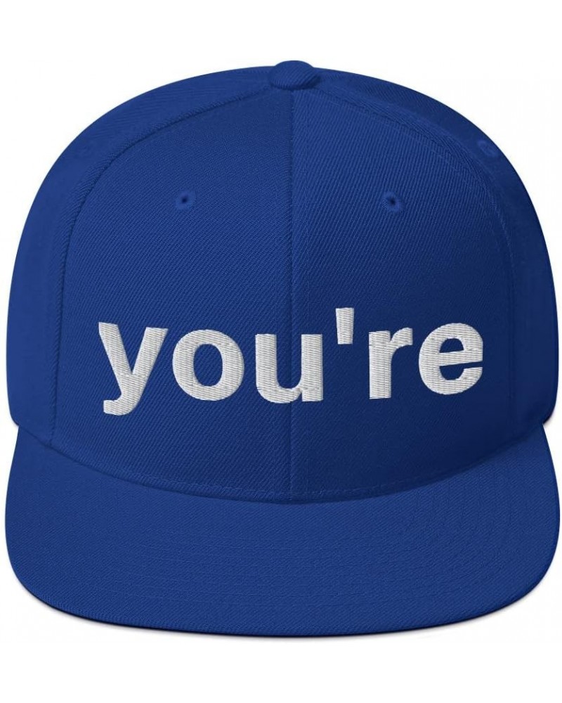 You're, not Your. Grammar Nazi Funny Cap (Embroidered Snapback Hat) Royal Blue $17.32 Baseball Caps