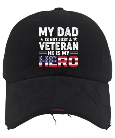 My Dad Is Not Just A Veteran He Is My Hero hat funny golf hats AllBlack men hats Gifts for Son Running Hat Allblack $10.25 Su...