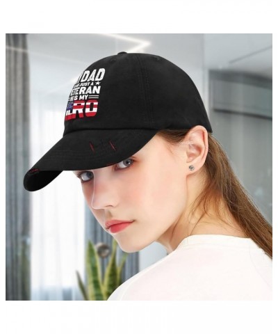 My Dad Is Not Just A Veteran He Is My Hero hat funny golf hats AllBlack men hats Gifts for Son Running Hat Allblack $10.25 Su...