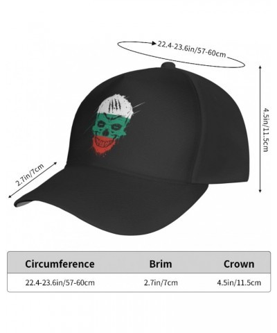 Creative Bulgaria Patriot Skull National Flag Baseball Cap Men's and Women's Baseball Hat Adjustable Casual Outdoor Breathabl...