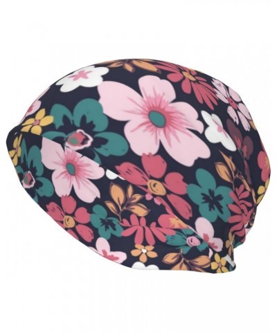 Winter Slouchy Beanies Knit Warm Winter Hats for Women Men, Summer Floral Garden Pattern Multicolor $11.99 Skullies & Beanies