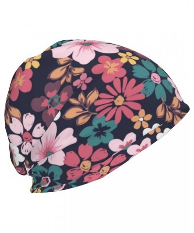 Winter Slouchy Beanies Knit Warm Winter Hats for Women Men, Summer Floral Garden Pattern Multicolor $11.99 Skullies & Beanies