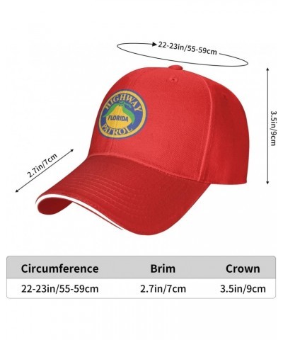 Florida Highway Patrol Adjustable Sandwich Dad Casquette for Men Women Red $11.19 Balaclavas