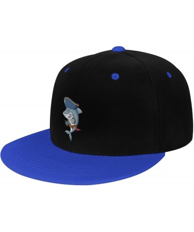 Angry Sharks Snapback Hat for Men Women Baseball Cap Trucker Flat Bill Hats Dad Caps Blue $11.88 Baseball Caps