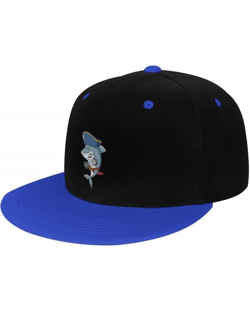 Angry Sharks Snapback Hat for Men Women Baseball Cap Trucker Flat Bill Hats Dad Caps Blue $11.88 Baseball Caps