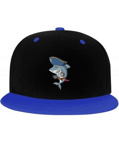 Angry Sharks Snapback Hat for Men Women Baseball Cap Trucker Flat Bill Hats Dad Caps Blue $11.88 Baseball Caps