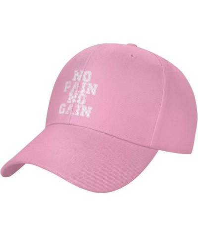 Women's and Men's Baseball Hats No Pain No Gain Classic Dad Hat Adjustable Casquette Cap Pink $10.09 Baseball Caps